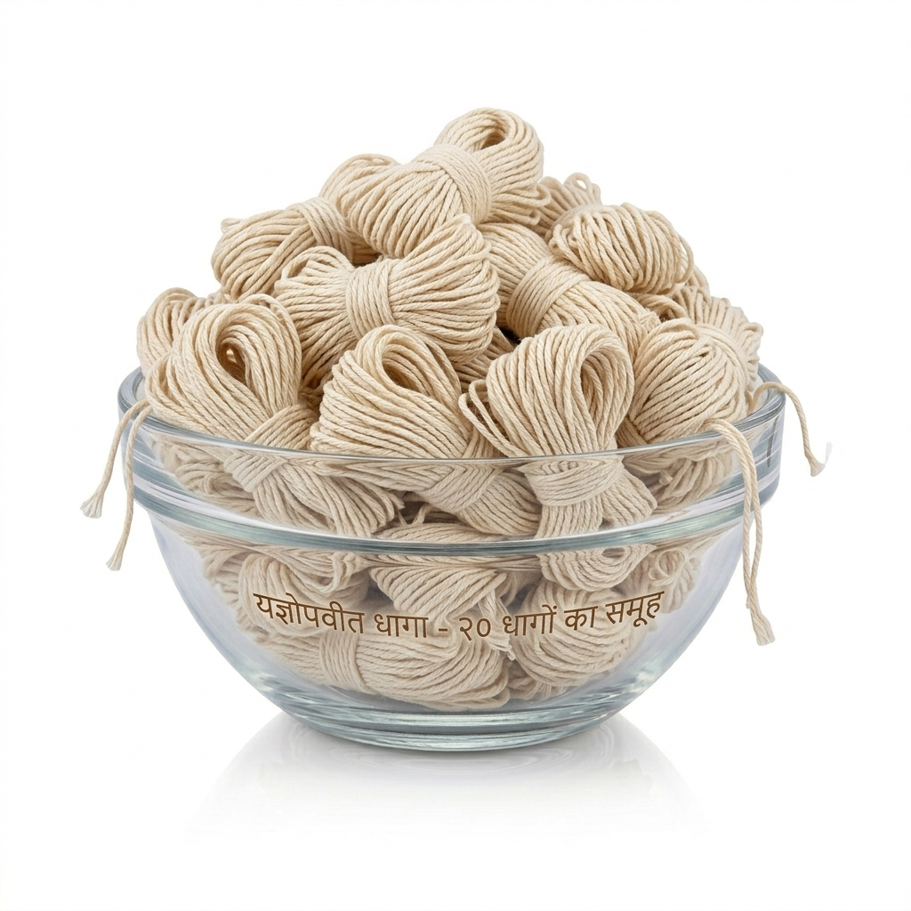 Yagyopavit Dhaga | 20 Pieces Janau Pure Sacred Thread for Rituals, Worship, and Spiritual Blessings | Pack of 1 (Yagyo Pavitam for Puja)